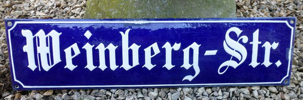 Emaille-Schild "Weinberg-Str."
