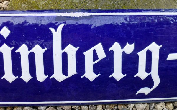 Emaille-Schild "Weinberg-Str."