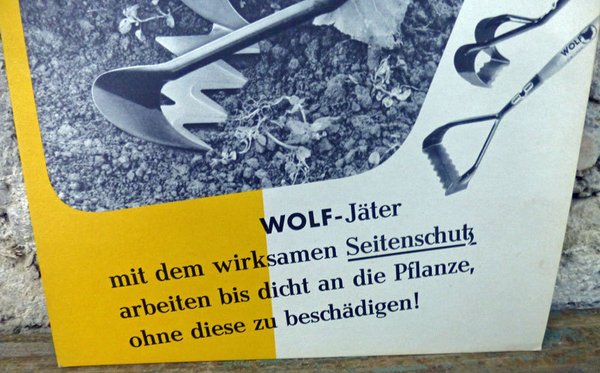 Alte Werbepappe Wolf-Jäter