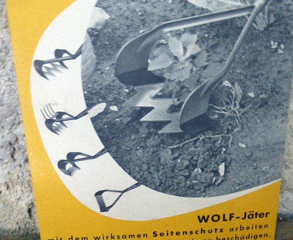 Alte Werbepappe Wolf-Jäter