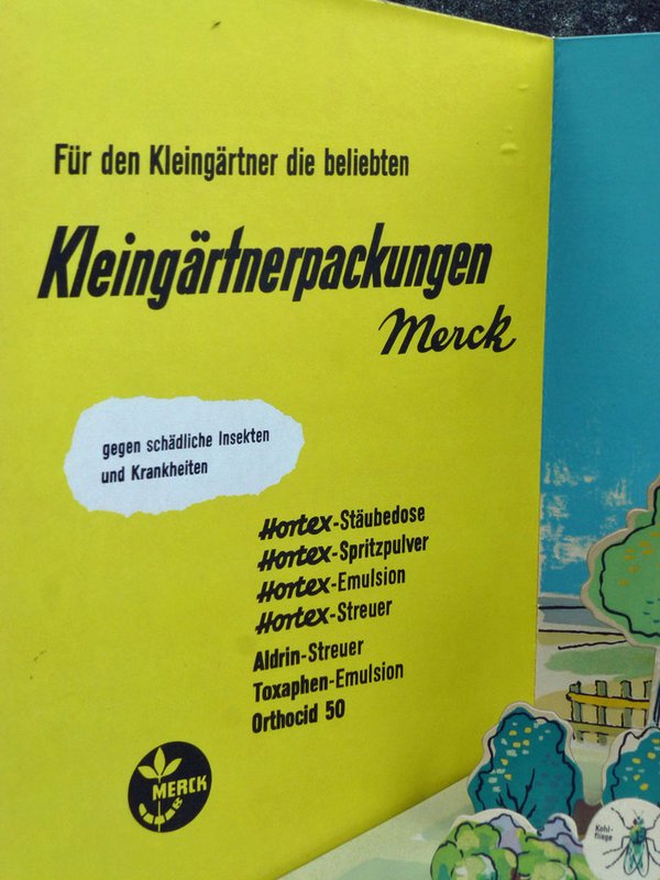 Original „Merck“ Werbepappe-Aufsteller, 1950er Jahre